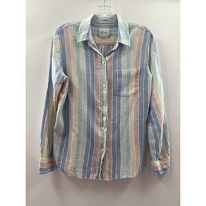 Rails Women’s Long Sleeve Button Up Charli Jubilee Stripe Top Size Small